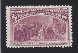 US #236 1893 Magenta Perf 12 Mint NG VF SCV $55 - Unused Stamps