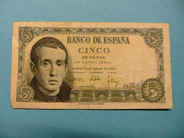 ESPAÑA BILLETE DE 5 PESETAS JAIME BALMES 1A4067931 MADRID 16/8/1951 - 5 Pesetas