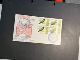 (3 Oø 28) 50th Anniversary Of First Flight - Australia - Pacific Islands - Australia - 1976 (Solomon Islands) - Erst- U. Sonderflugbriefe