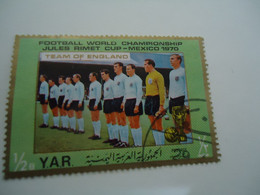 UNITED  ARAB  YAR  USED  STAMPS  FOOTBALL MEXICO  1970 TEAM OF EGLAND - 1970 – Mexique