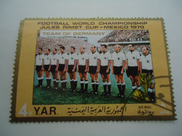 UNITED  ARAB  YAR  USED  STAMPS  FOOTBALL MEXICO  1970 TEAM OF GERMANY - 1970 – Mexique