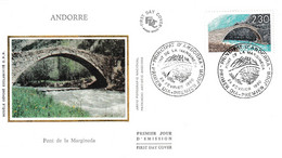 " LE PONT DE MARGINEDA " Sur Enveloppe 1er Jour Sur Soie De 1990. N° YT 385 Parfait état FDC - Ponts