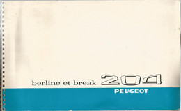 Catalogue Commercial PEUGEOT, 1965 , Berline Et Break 204, 16 Pages, 295 X 180 Mm, 5 Scans , Frais Fr 4.50 E - Publicités