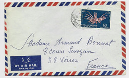 NEW HEBRIDES 60C SOLO LETTRE COVER AIR MAIL SANTON 1968 TO FRANCE - Storia Postale