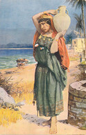 VIEUX METIERS - Porteuse D'eau Bédouine - Agriculture - Illustration Non Signée  - Carte Postale Ancienne - Sonstige & Ohne Zuordnung