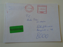 D193955 Hungary   Cover - EMA Red Meter Freistempel - 2000  Székesfehérvár  Magyarok Világszövetsége - Viñetas De Franqueo [ATM]