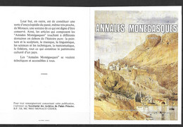 Monaco Document Revue D Histoire De Monaco 10 Ieme Anniversaire Des Annales Monegasques - Lettres & Documents