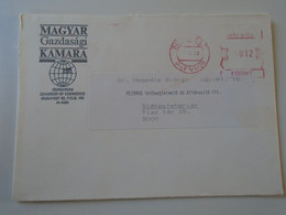 D193968  Hungary Cover -EMA Red Meter Freistempel - 1991 Budapest Magyar Gazdasági Kamara Hungarian Chamber Of Commerce - Machine Labels [ATM]