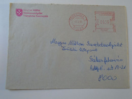 D193970 Hungary   Cover - EMA Red Meter Freistempel 2001  VÁRPALOTA - Maltese Charity Service  Máltai Szeretetszolgálat - Machine Labels [ATM]