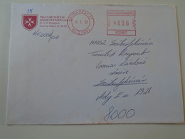 D193972 Hungary   Cover - EMA Red Meter Freistempel 2001 Budapest- Maltese Charity Service  Máltai Szeretetszolgálat - Machine Labels [ATM]