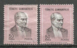 Turkey; 1970 Regular Issue 50 K., Shifted Printing ERROR - Gebruikt
