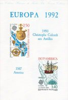 " EUROPA 1992 :  DECOUVERTE DE L'AMERIQUE / COLOMB "sur Document Officiel De 1992 4 Pages 2 X N° YT 2755 2756 DPO - Christoffel Columbus