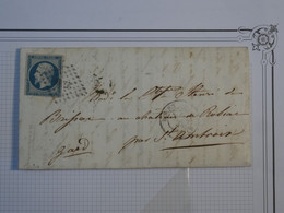 BO5 FRANCE  BELLE LETTRE AU COMTE DE  BRISSAC  1858 ROUEN AU CHATEAU DE ROBIAC ++N°14  +AFFRANCH. INTERESSANT - 1853-1860 Napoléon III.