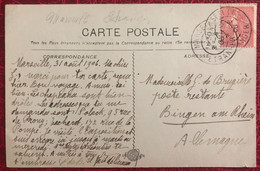 France N°129 Sur CPA TAD MARSEILLE ETRANGER 31.6.1906 - (A671) - 1877-1920: Semi-Moderne
