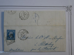 BO5 FRANCE  BELLE LETTRE  AU COMTE DE  BRISSAC  1860 PARIS A PONTHALEC ++N°14  +AFFRANCH. INTERESSANT - 1853-1860 Napoleon III