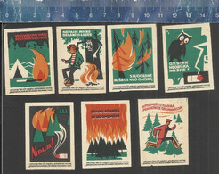 FOREST FIRE PREVENTION  BRANDSCHUTZ  PROTECTION CONTRE L'INCENDIE FORÊT Matchbox Labels LITHUANIA - Zündholzschachteletiketten