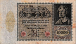 BILLETE DE ALEMANIA DE 10000 MARK DEL AÑO 1922 CON LETRA H (BANKNOTE) - 10.000 Mark