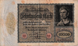 BILLETE DE ALEMANIA DE 10000 MARK DEL AÑO 1922 CON LETRA J (BANKNOTE) - 10000 Mark