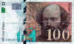 Billet 100 Francs Paul CEZANNE Année 1997 - Z 001607732 - 100 F 1997-1998 ''Cézanne''