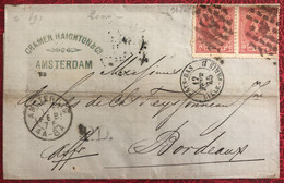 Pays-Bas Divers Sur Lettre (LSC) D'Amsterdam, TAD PAYS-BAS LILLE - PARIS B 12.2 1875 - (A798) - Storia Postale