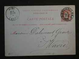 BO5  BELGIQUE  BELLE  LETTRE 1884 BRUXELLES AU HAVRE FRANCE   ++AFFRANCH. INTERESSANT - Sonstige & Ohne Zuordnung