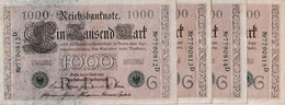 CUARTETO CORRELATIVO DE ALEMANIA DE 1000 MARK DEL AÑO 1910 LETRA G EN CALIDAD EBC (XF) (BANK NOTE) - 1.000 Mark