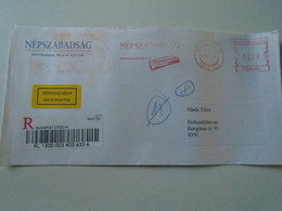 AD00012.47  Hungary Cover -EMA Red Meter Freistempel-1990s Avis De Reception     Népszabadság - Machine Labels [ATM]