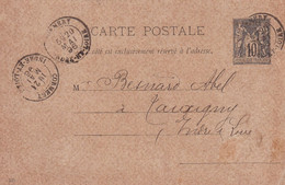 France Marcophilie - Département De L'Indre Et Loire - Cormery - Entier Type Sage - 1877-1920: Semi-moderne Periode