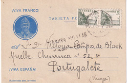 1939. Pamplona A Portugalete Vizcaya. Postal Circulada Con Censura Militar - Navarra (Pamplona)