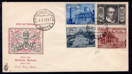 1949 7 MAR  FDC VENETIA  "BASILICHE" SERIE COMPLETA SU DUE BUSTE SASS S.30. MOLTO BELLE - Briefe U. Dokumente