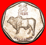 * SOUTH AFRICA (1998-2009): BOTSWANA  25 THEBE 1998 ZEBU! LOW START   NO RESERVE! - Botswana