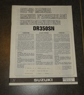 LIVRET SUZUKI MOTO DR 350 SN, SET-UP MANUAL, MANUEL D'ASSEMBLAGE, MONTAGEANLEITUNG - Motor Bikes