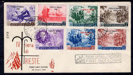 INSIEME DI 4 BUSTE TUTTE FDC VENETIA  SERIE COMPLETA DI 8 VALORI "FIERA DI TRIESTE " SU DUE BUSTE +SERIE "CENT. RITIR.GA - Cartas & Documentos