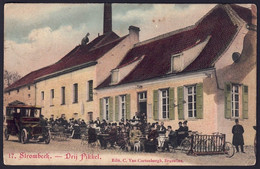 +++ CPA - STROMBEEK - Grimbergen - Drij Pikkel - Brasserie - Terrasse Animée - Auto - Voiture  // - Grimbergen