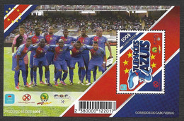 Cabo Verde Cap Vert 2012 Coupe Afrique CAN Tubaroes Azuis Football Bloc ** Cape Verde Soccer CAN Africa Cup S/s ** - Africa Cup Of Nations