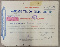 INDIA 1980 NAMDANG TEA COMPANY (INDIA) LIMITED, TEA GARDEN, TEA ESTATE.....SHARE CERTIFICATE - Agriculture