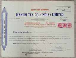 INDIA 1974 MAKUM TEA COMPANY (INDIA) LIMITED, TEA GARDEN, TEA ESTATE.....SHARE CERTIFICATE - Landwirtschaft