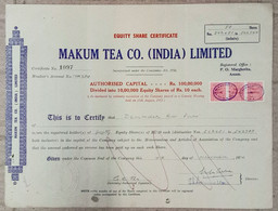 INDIA 1974 MAKUM TEA COMPANY (INDIA) LIMITED, TEA GARDEN, TEA ESTATE.....SHARE CERTIFICATE - Agriculture