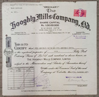 INDIA 1975 THE HOOGHLY MILLS COMPANY LIMITED, JUTE INDUSTRY, JUTE MILLS....SHARE CERTIFICATE - Industrie