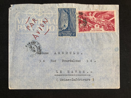 Colonies Françaises De Bangui Vers Le Havre Octobre 1946 Avec No 220 Et AV 43 Poste Aérienne - Gebruikt