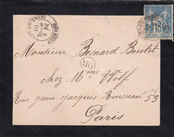 France Marcophilie - Département De L'Indre Et Loire - Cormery - OR Tauxigny - Lettre Type Sage - 1877-1920: Semi Modern Period