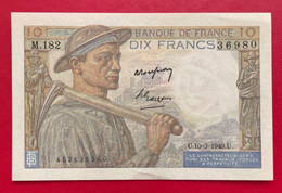 Beau Billet De 10 Francs Mineur Type 1941. U.10=3=1949.U. Etat SUP - 10 F 1941-1949 ''Mineur''