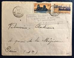 Nouvelle Calédonie Divers Sur Enveloppe De Thio 22.9.1950 + Flamme Ralliement à La France Libre - (B4569) - Storia Postale