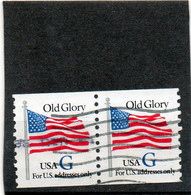 ETATS-UNIS    2 Timbres Se Tenant  G Bleu  De Roulette    1994    Y&T :2319    Oblitérés - Coils & Coil Singles