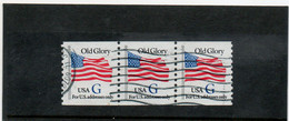 ETATS-UNIS    3 Timbres Se Tenant  G Bleu  De Roulette    1994    Y&T :2319    Oblitérés - Coils & Coil Singles