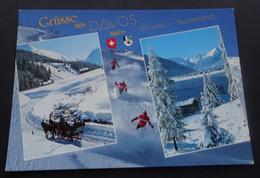 Grüsse Aus Davos - Kartenverlag Kiener A.G., Schwanden - Saluti Da.../ Gruss Aus...