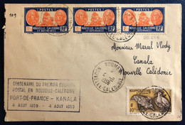 Nouvelle Calédonie N°156B (x3) Sur Enveloppe Flamme Centenaire Du 1er Courrier Postal En Nouvelle Calédonie - (B4579) - Lettres & Documents