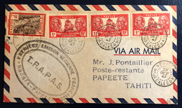 Nouvelle Calédonie Divers Sur Enveloppe De Nouméa 28.10.1947 - T.R.A.P.A.S + Taxe Tahiti - (B4585) - Covers & Documents