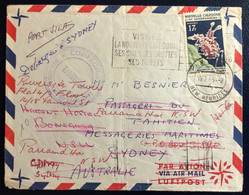 Nouvelle Calédonie Divers Sur Enveloppe TAD VILA NEW HEBRIDES 19.7.1965 + Cachet Messageries Maritimes - (B4594) - Lettres & Documents