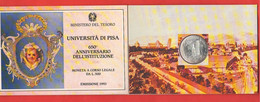 Italia 500 Lire 1993 Università Pisa Argento Silver Italie Italy - Conmemorativas